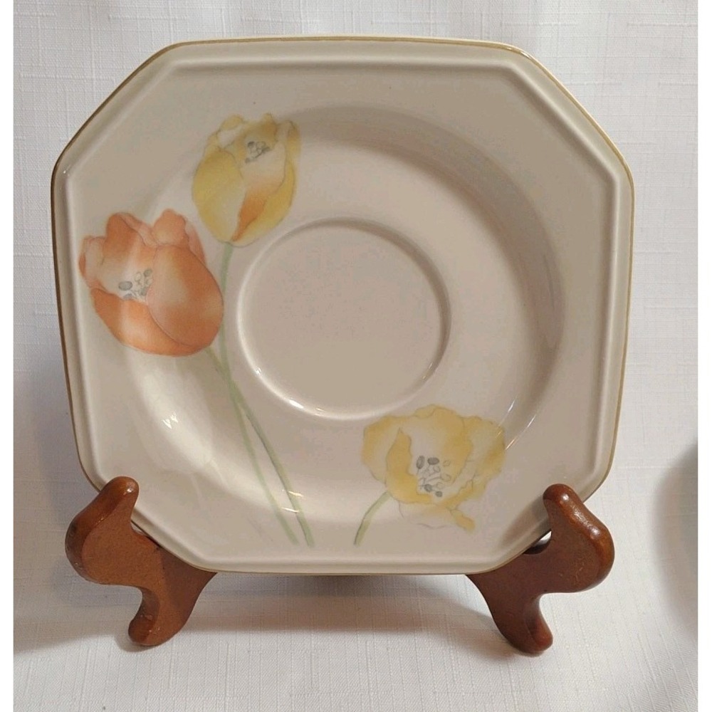 Mikasa CONTINENTAL IVORY  DUTCH GARDEN Saucer For Tea Cup EUC REPLACEMENT 6"
